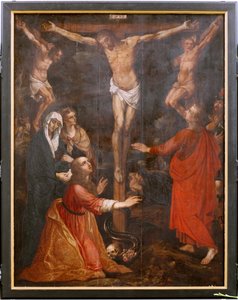 Templom (Eglise Saint-martin). Belső. Triptich. A keresztre feszítés. alkotó: Unbekannter Künstler