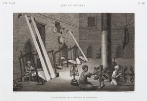 Cotton & Silk, Weaving Takács műhelye, Egyiptom, 1798 alkotó: Unbekannt