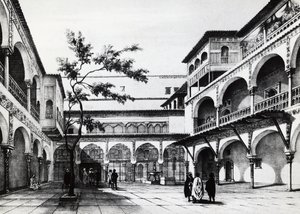 A Kasbah erőd udvara Algírban alkotó: J.B. and Brown J. Rowbotham