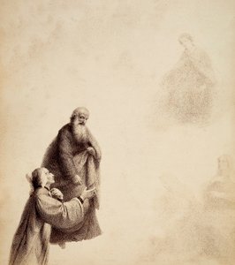 Dante, Szent Bernát segítségével, látja Beatricét egy trónon ülni az áldottak között, fényfüzérben. Illusztráció Dante Alighieri Isteni komédiája Paradiso című művének XXXI. énekéhez. Francesco Scaramuzza műve, amelyet a firenzei önkormányzatnak szentelt. alkotó: Unbekannter Künstler