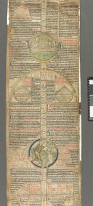 Részlet egy körlevélből Poitiers Péter, Compendium historiae in genealogia Christi (pergamen) alkotó: Unbekannter Künstler