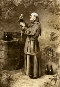 Dom Perignon mohát fedezett fel 1714-ben – a XX. század eleje (metszet)