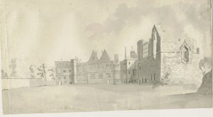 Dudley kastély – The Keep: szépia mosórajz, nd [c 1790] alkotó: Unbekannt