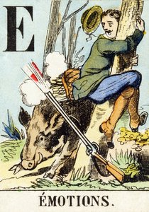 E : Érzelmek – A vadászábécé, 1890 körül (metszet) alkotó: Unbekannt