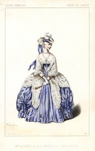 Madame Paul Ernest angol színésznő, mint a márkinő a Gentil Bernard, ou L