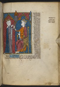 Eszter és Ahasverus a Bibliai és más szövegek Miscellanyjából ("The Northern French Miscellany" vagy korábbi "The British Museum Miscellany") alkotó: Unbekannter Künstler