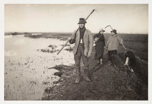 Gazdálkodók és mezőgazdasági munkások „Hazatérve a mocsarakból” (retour des marais) alkotó: Unbekannter Künstler