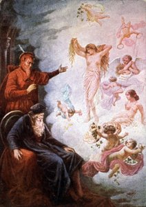 Faust és Mefisztó, 20. század eleje (képeslap) alkotó: Unbekannter Künstler