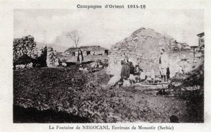 Első világháború (1914-1918) – Keleti hadjárat: Negocani-kút Szerbiában (jelenleg Macedoine) – Képeslap alkotó: William M. Timlin