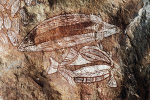 Hal, sziklafestés, Arnhem Land, Northern Territory, Ausztrália, bennszülött kultúra