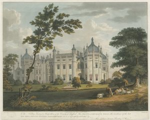 Forton – Aqualate Hall: színezett aquatinta metszet, nd [c 1814] alkotó: Unbekannt