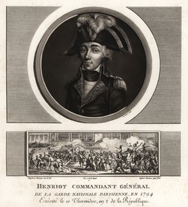 Francois Henriot jakobinus vezetőt, a párizsi nemzeti gárda tábornokának parancsnokát 1794-ben kivégezték. alkotó: Unbekannt