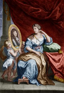 Francoise de Rochechouart de Mortemart Montespan márki (1641-1707), az úgynevezett Athenais, XIV. Lajos francia király szeretője, metszet, színezett dokumentum. alkotó: Unbekannter Künstler