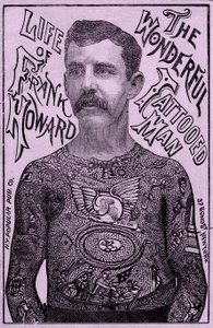 Frank Howard, a csodálatos tetovált férfi, 1900 körül (színes litó) alkotó: Unbekannt