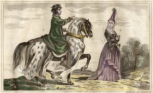 IV. Károly francia király (1322) és Jeanne de Flandre (1295-1374) Montfort grófnője (1340), Rebel metszet alkotó: Unbekannt
