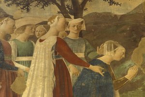 Fresco, San Francesco bazilika, Arezzo, Toszkána, Olaszország alkotó: Unbekannter Künstler