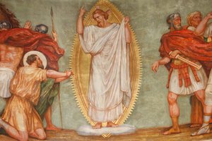 Freskó a Szent Pál templomban: Szent Pál megtérése, Lyon, Franciaország alkotó: Unbekannt