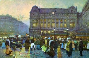 Gare St Lazare, Párizs, 1900 körül. alkotó: Unbekannter Künstler
