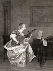 Gerard Ter Borch, "Mandolin tanuló". alkotó: Unbekannt