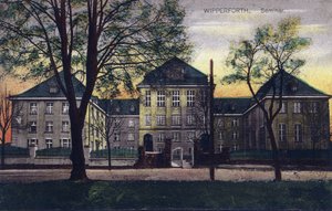 Németország, Wipperfurth: az 1910-1911 között épült „Altes Szeminárium” külső képe - Képeslap 20. század alkotó: Unbekannt