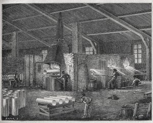 Üvegkészítés, 1880 körül (metszet) alkotó: Unbekannter Künstler