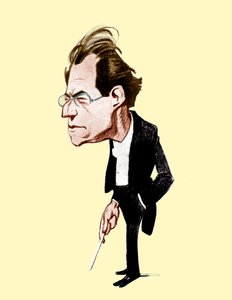 Gustav Mahler. Oscar Garvens osztrák zeneszerző karikatúrája, 1860. július 7. - 1911. május 18. Oscar Garvens 1874-1951 alkotó: Unbekannt