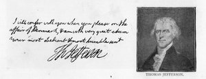Kézírás és aláírás Thomas Jefferson leveléből, amelyet John Paul Jonesnak írt Párizsban, július 11-én alkotó: Unbekannt