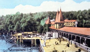Hévízi gyógytó, Magyarország, 1920 körül (képeslap) alkotó: Unbekannter Künstler