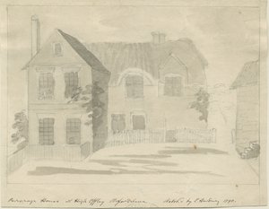 High Offley – Plébánia: ceruza- és mosórajz, 1790 alkotó: Unbekannt
