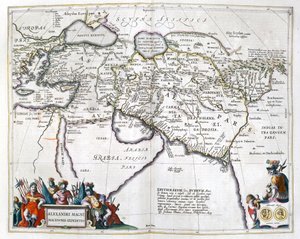 Történelem. Ókori Görögország. Nagy Sándor utazásai. Metszet: Le theatre du monde, G atlasz, Blaeu, Amszterdam alkotó: Unbekannter Künstler