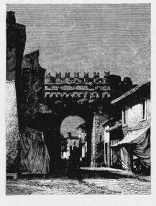 Az ókori Róma története. A Porta Settimiana egy kapu az Aurelianus-falban Rómában. alkotó: Unbekannt