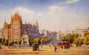 Hornby Road és a Virágos szökőkút, Mumbai (Bombay) alkotó: Unbekannter Künstler
