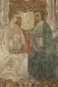 Belső. Északi átkelőhely. Oltár (Altar de las pinturas murales). Eredeti a főkápolnából. Falfestmények (freskó?). Részlet. 14. század vége. alkotó: Unbekannt