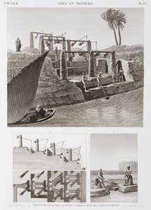 Öntözés Két öntözőrendszer, Egyiptom, 1798 alkotó: Unbekannt