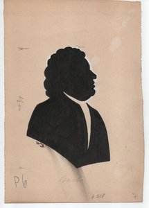 Johann Sebastian Bach (1685-1750) (1850 körül, sziluett) alkotó: Unbekannter Künstler