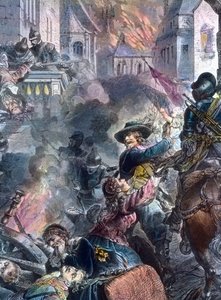 Johann Tserclaes fighting at the city of Magdeburg alkotó: Unbekannter Künstler
