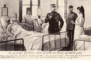 Joseph Gallieni meglátogatja a sebesülteket alkotó: Unbekannter Künstler