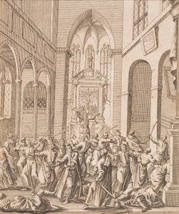 Harci jelenet egy templomban alkotó: Unbekannter Künstler