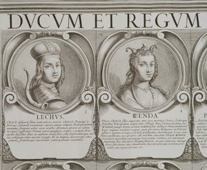 Lech és Wanda, nem. 3. és 4. „A lengyelek hercegeinek és királyainak kronológiai sorozatából” (metszet) alkotó: Unbekannt