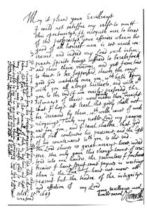 Oliver Cromwell levele Lord Fairfaxnak, hogy gratuláljon neki jólétéhez, és bejelentse az írországi Wexford elfoglalását alkotó: Unbekannt