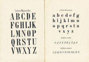 Kis- és nagybetűk, arab és római számok - A kislányok ABCD-jéből vett metszet. Pellerin & Cie, nyomda-kiadó, Epinal, 1890 körül. Serie A. Méretek: 19 x 13,5 cm. alkotó: Unbekannt