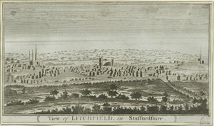 Lichfield – Délnyugati nézet: metszet, nd [c 1780-85] alkotó: Unbekannt