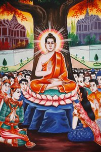 A Buddha élete Az emberek tanítása minden este, Siem Reap, Kambodzsa alkotó: Unbekannt