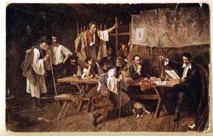 Irodalom. Petőfi magyar költő, 1848 körül Képeslap, Magyarország, 1900 körül (képeslap) alkotó: Unbekannter Künstler