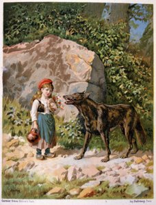 Piroska és a farkas, 19. század vége (illusztráció) alkotó: Unbekannter Künstler