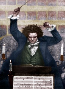 Ludwig van Beethoven vezényel bottal - Katzaroff. német zeneszerző alkotó: Unbekannt