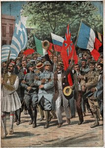 Thesszaloniki megnyilvánulása. Tüntetés Szalonikiben. alkotó: Nicolas Liez