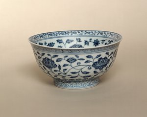 Ming kék-fehér tál, Hsuan-te márka (1426-35) alkotó: Unbekannt