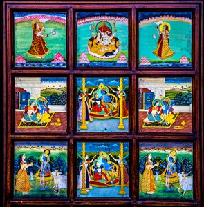 Miniatűr festészet, művészet és kézművesség Rajasthanban, Rajasthanban, Indiában, Ázsiában (fotó) alkotó: Unbekannter Künstler