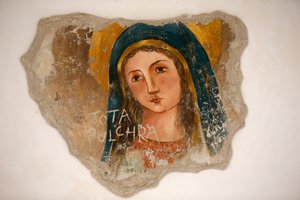 Montevergine szentély, Palmariggi, Olaszország, "Minden szép" Szűz Mária freskó (fotó) alkotó: Unbekannt